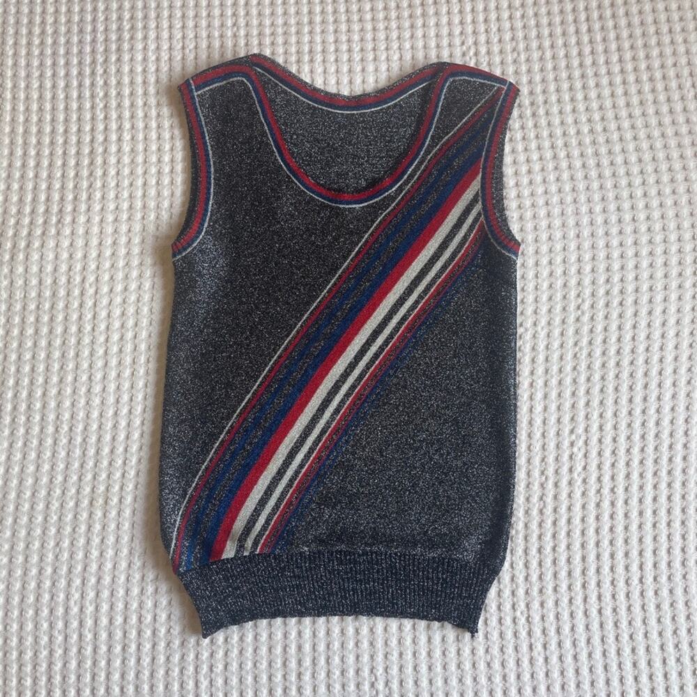 Vintage 1970s/1980s sleeveless knit lurex top XS